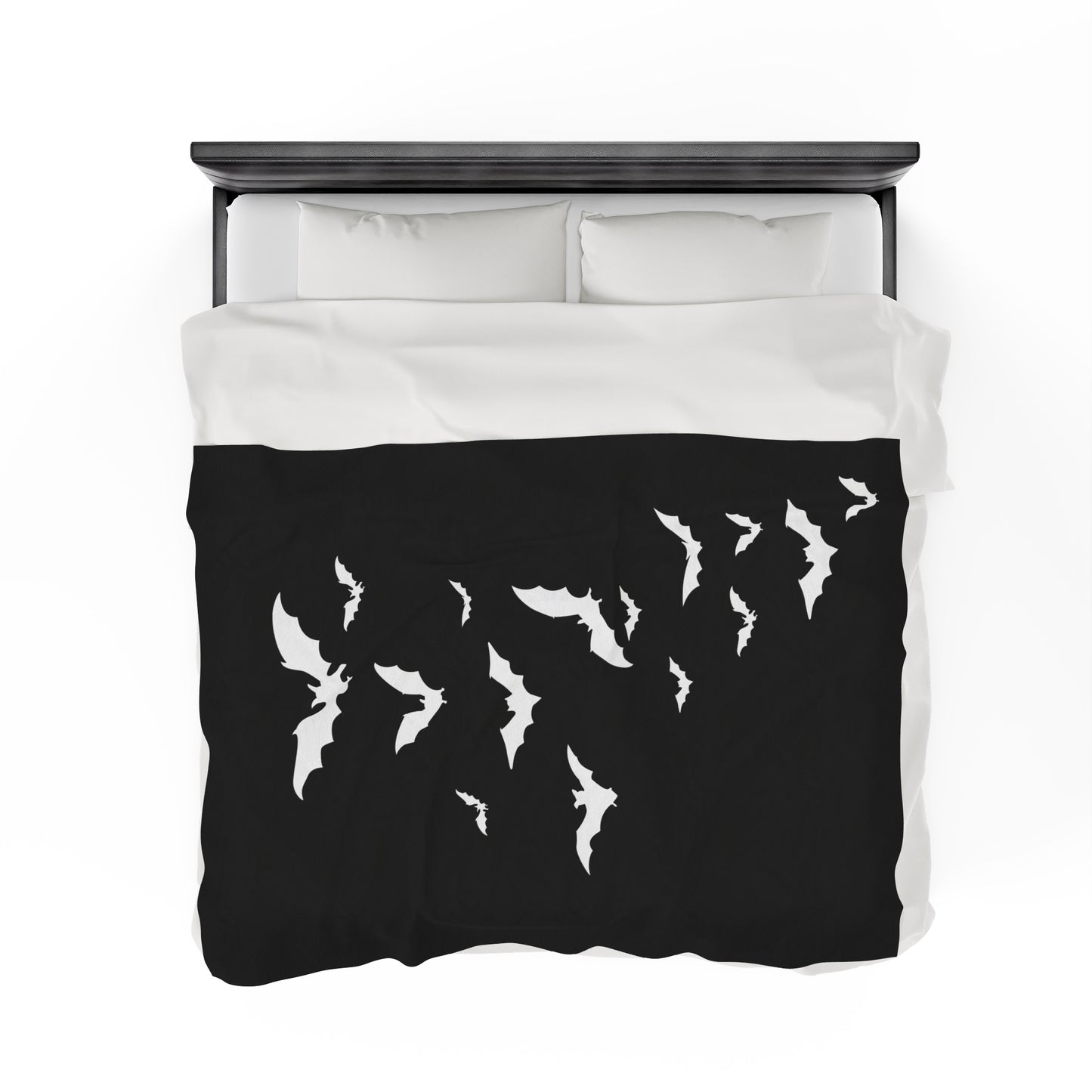 Bat Swarm Silhouette Plush Blanket