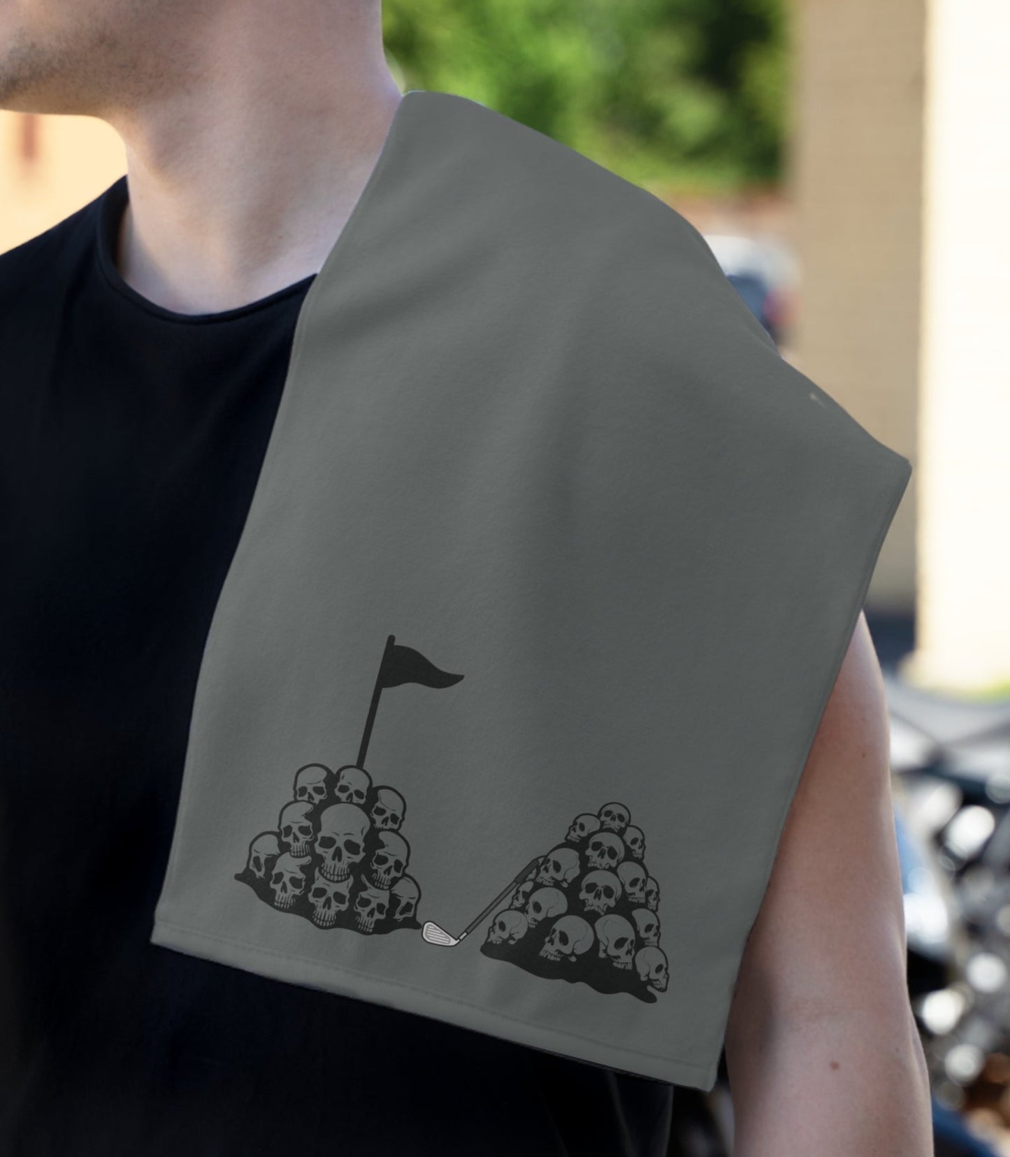 Skull Pile Golf Towel, 11x18