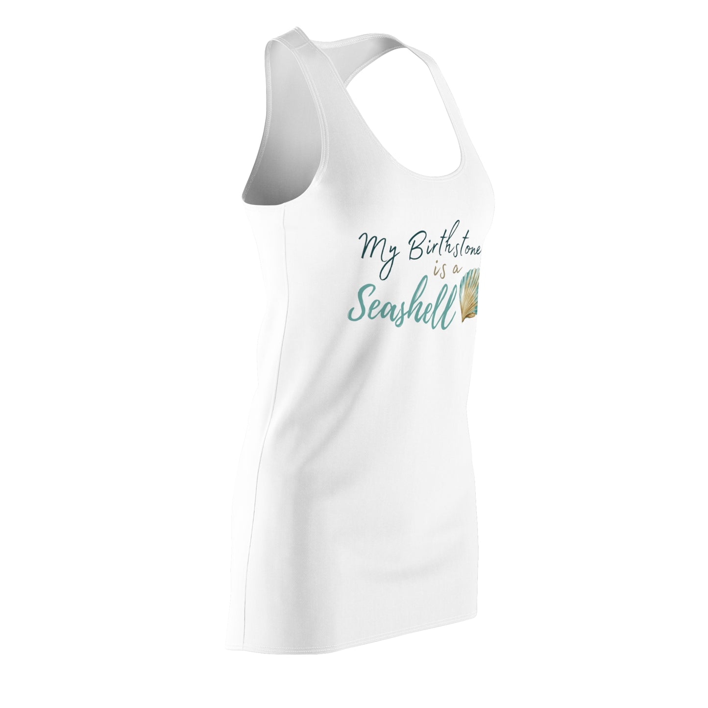 Seashell Birthstone Racerback Dress WHT