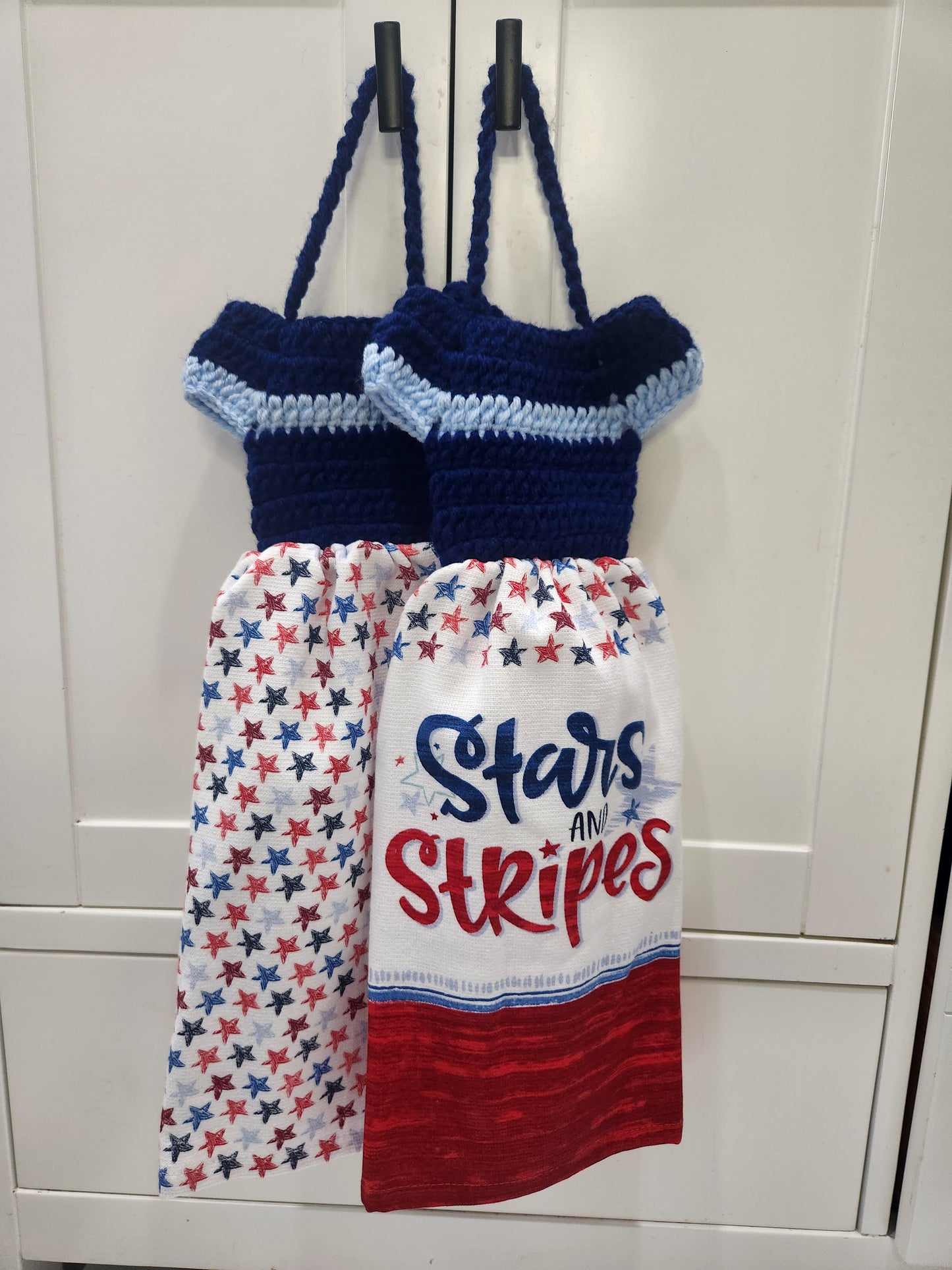 Dish towel kitchen towel crochet top Set of 2 towels