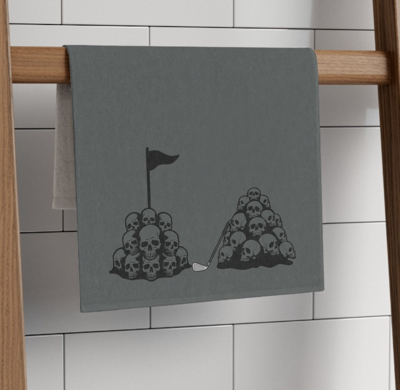 Skull Pile Golf Towel, 11x18