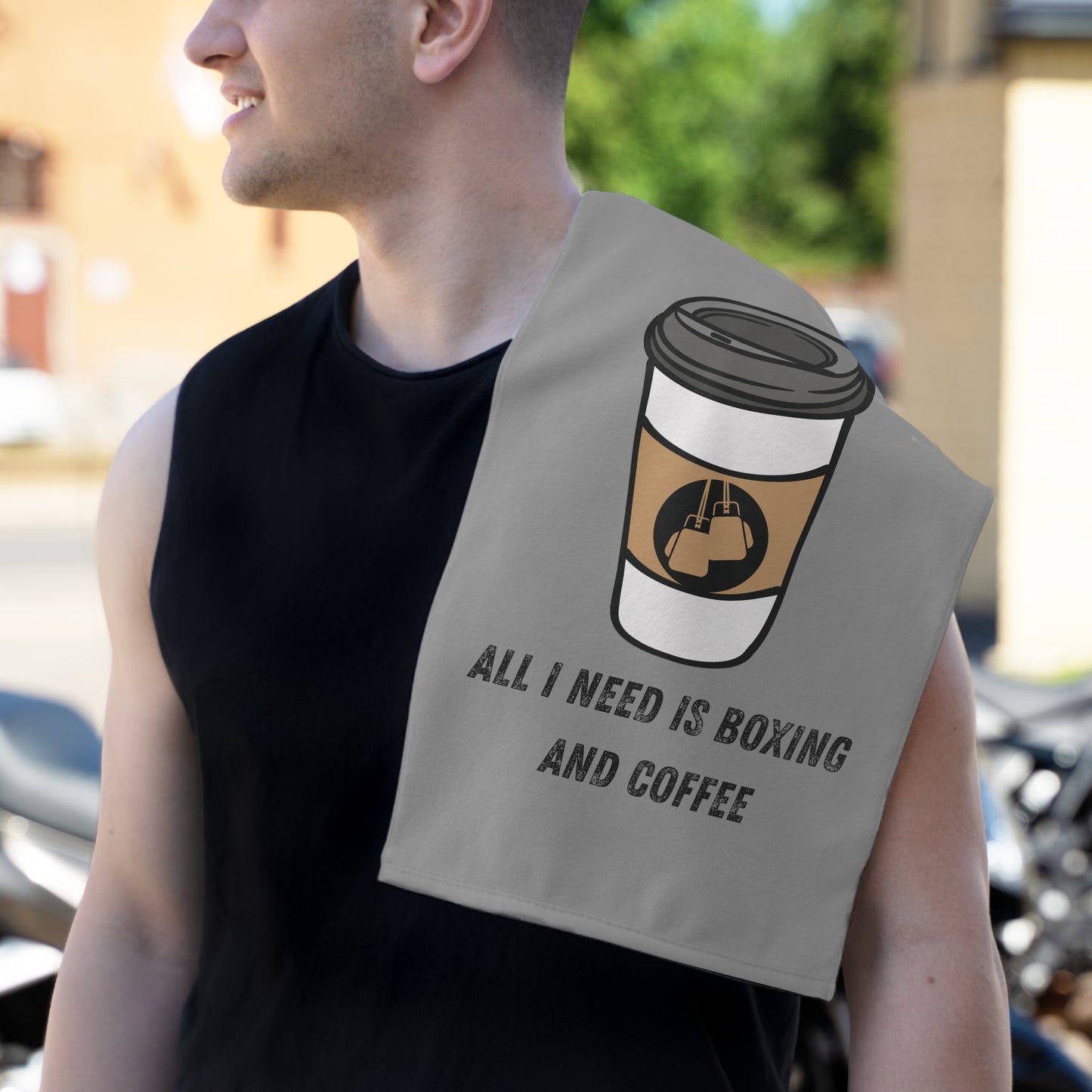 All I Need is Boxing and coffee Gym Towel Rally Towel, 11x18