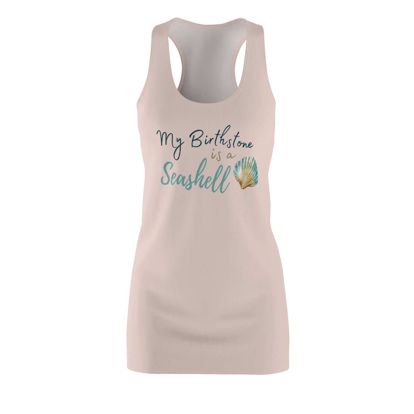 Seashell Birthstone Racerback Dress WHT
