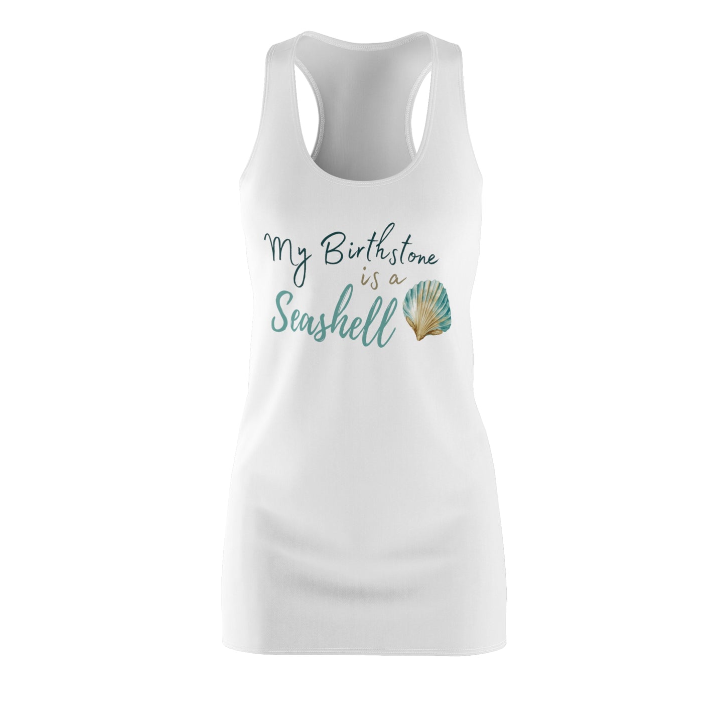 Seashell Birthstone Racerback Dress WHT