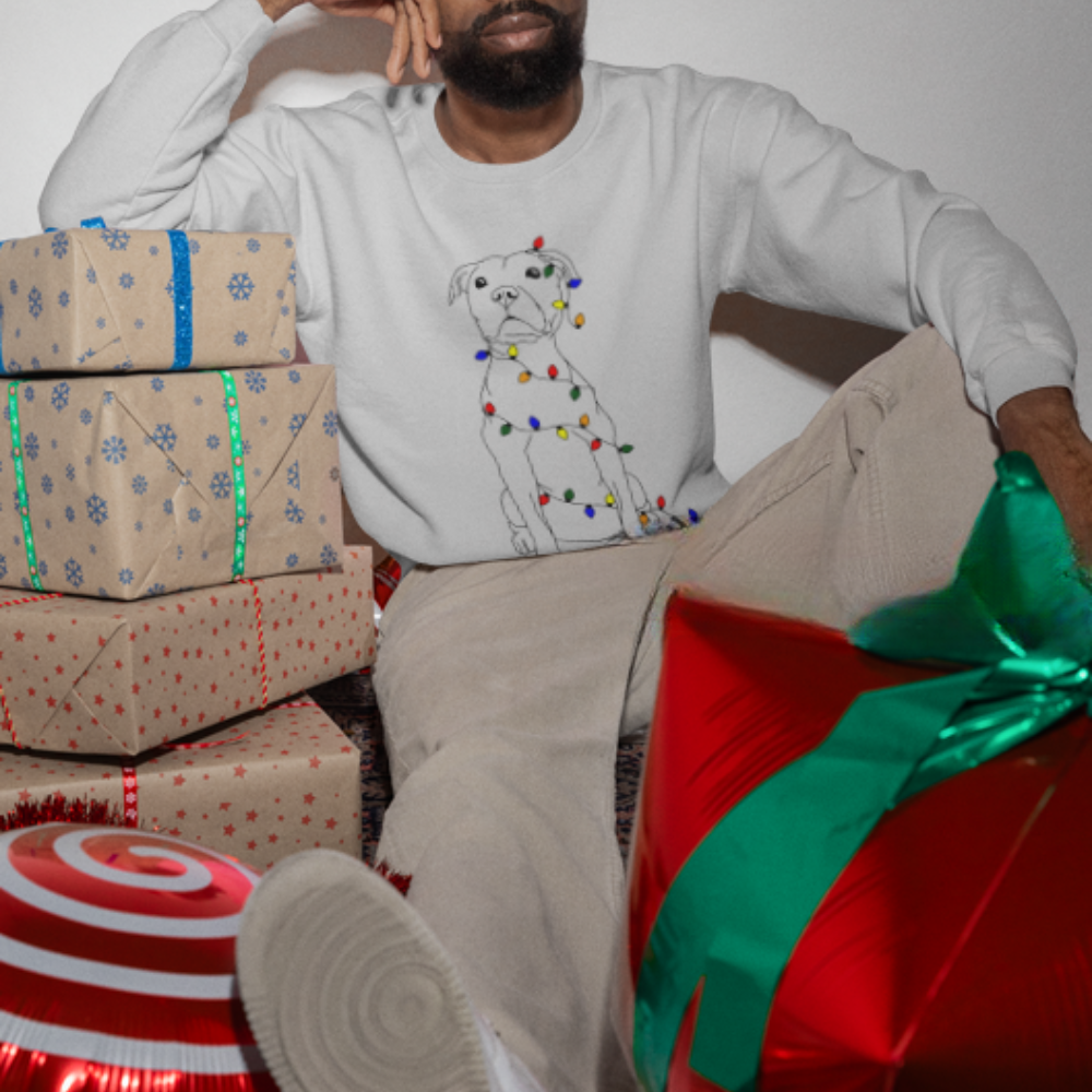 Dog Lights Crewneck Pullover Sweatshirt