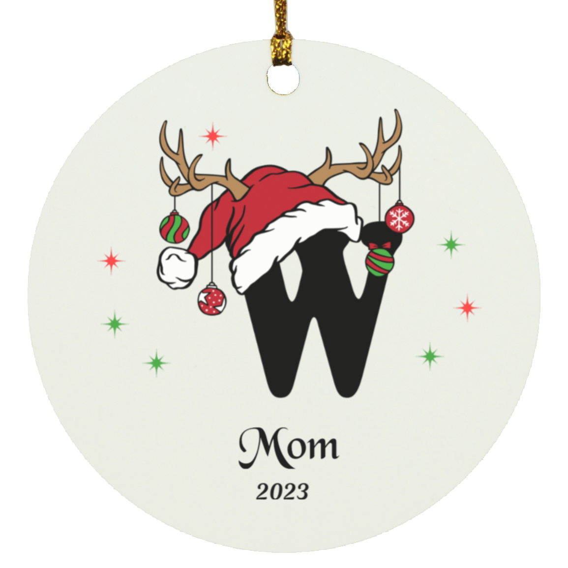Initial Circle Ornament