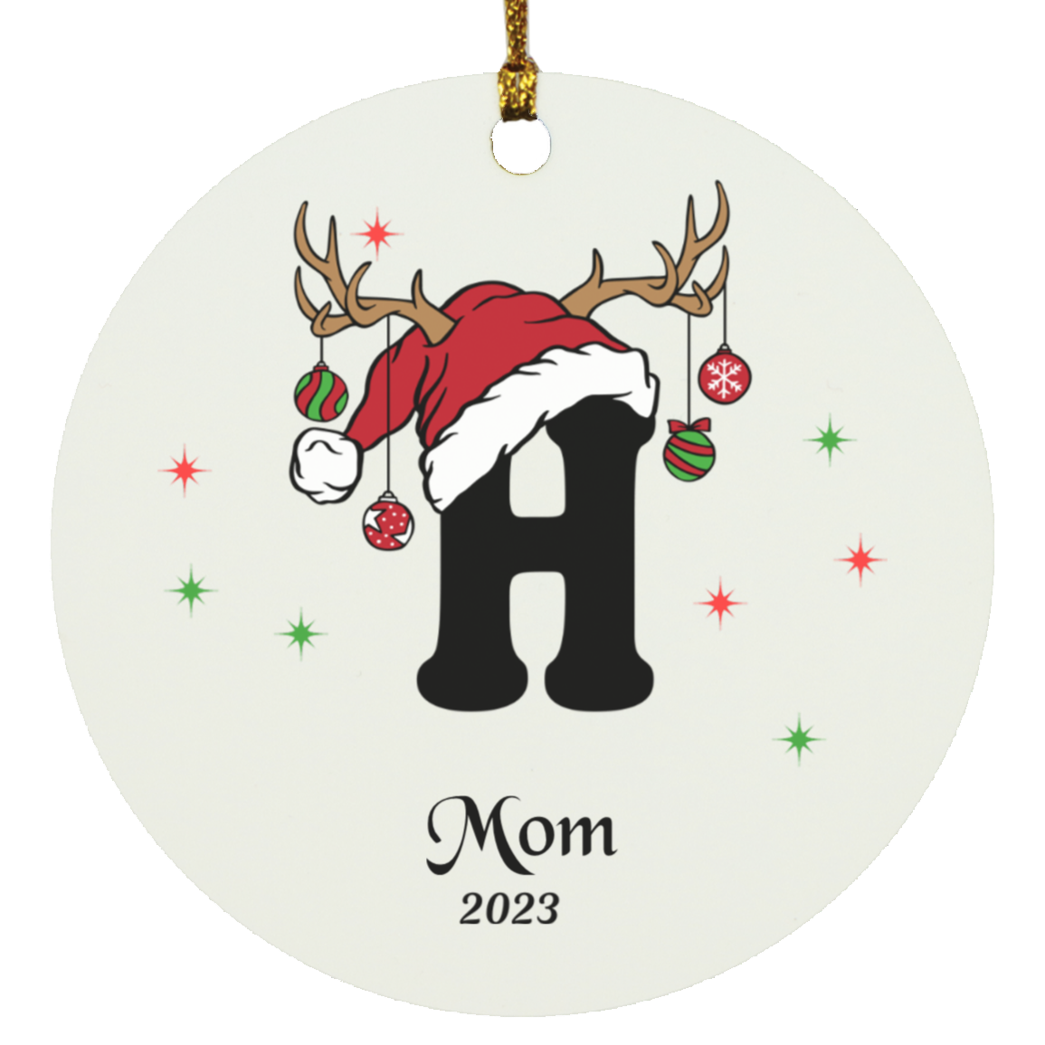 Initial Circle Ornament