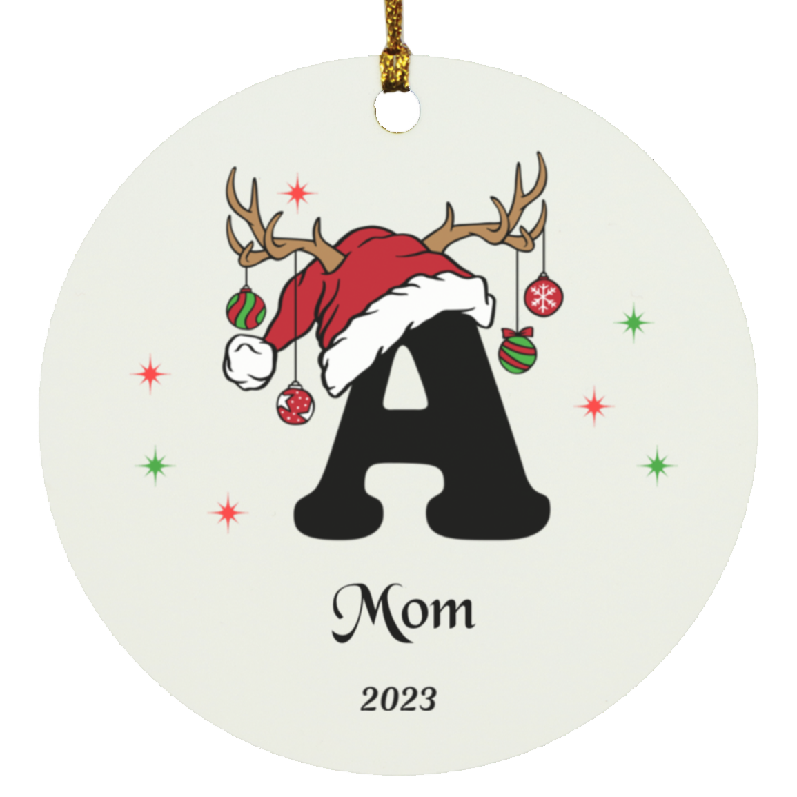 Initial Circle Ornament