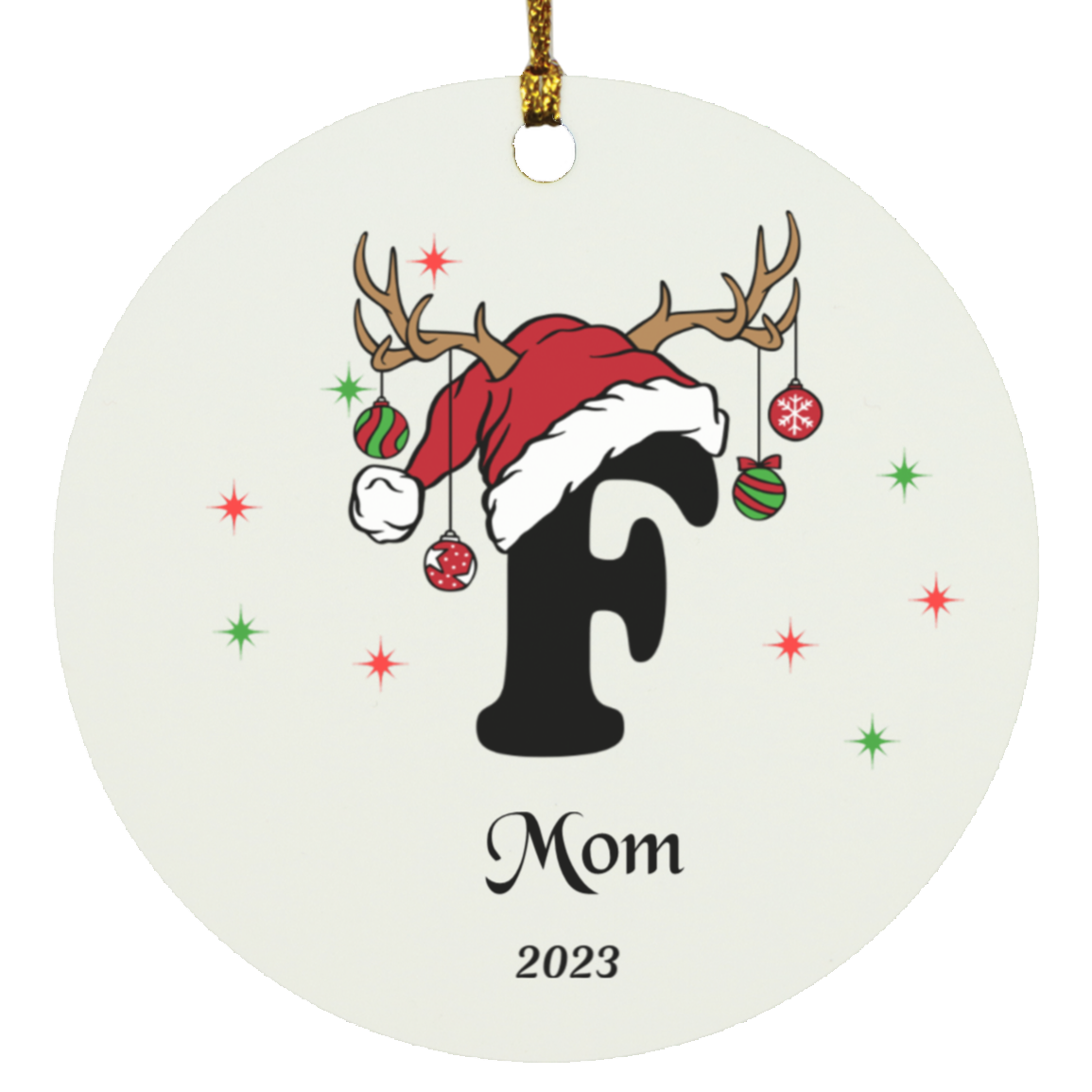Initial Circle Ornament