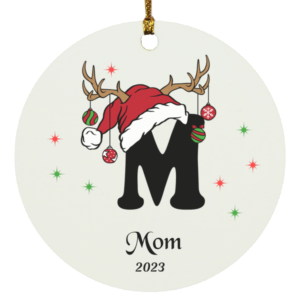 Initial Circle Ornament