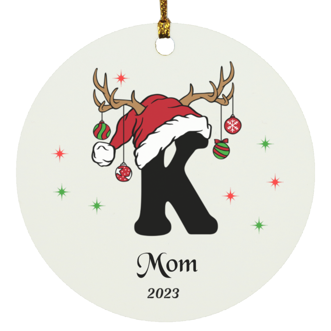 Initial Circle Ornament