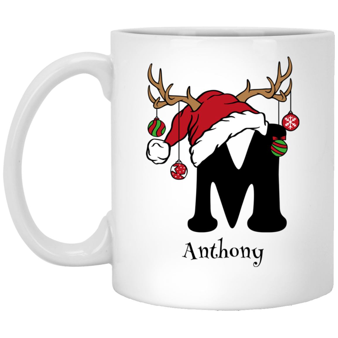 Initial Christmas Mug 11oz White Mug