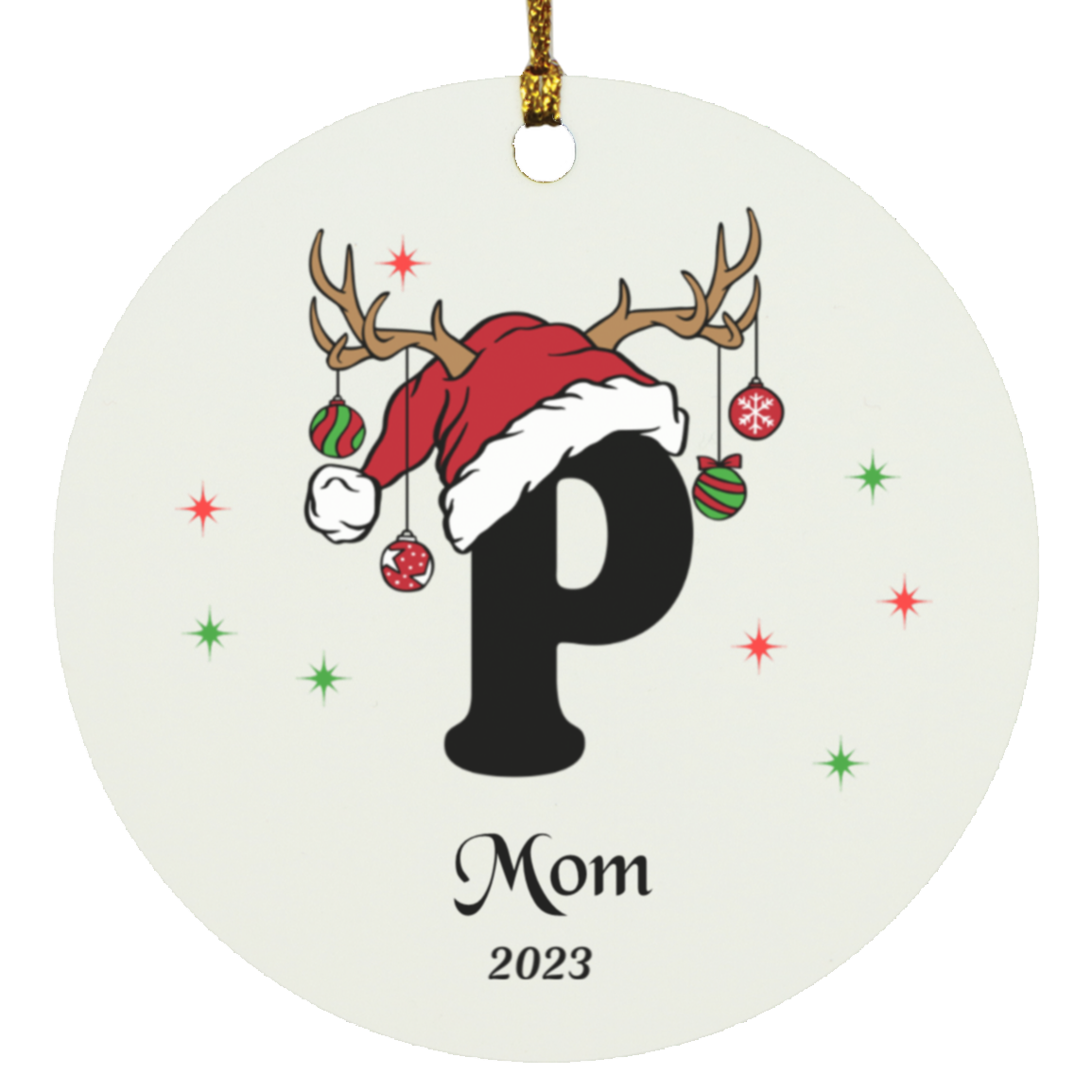 Initial Circle Ornament