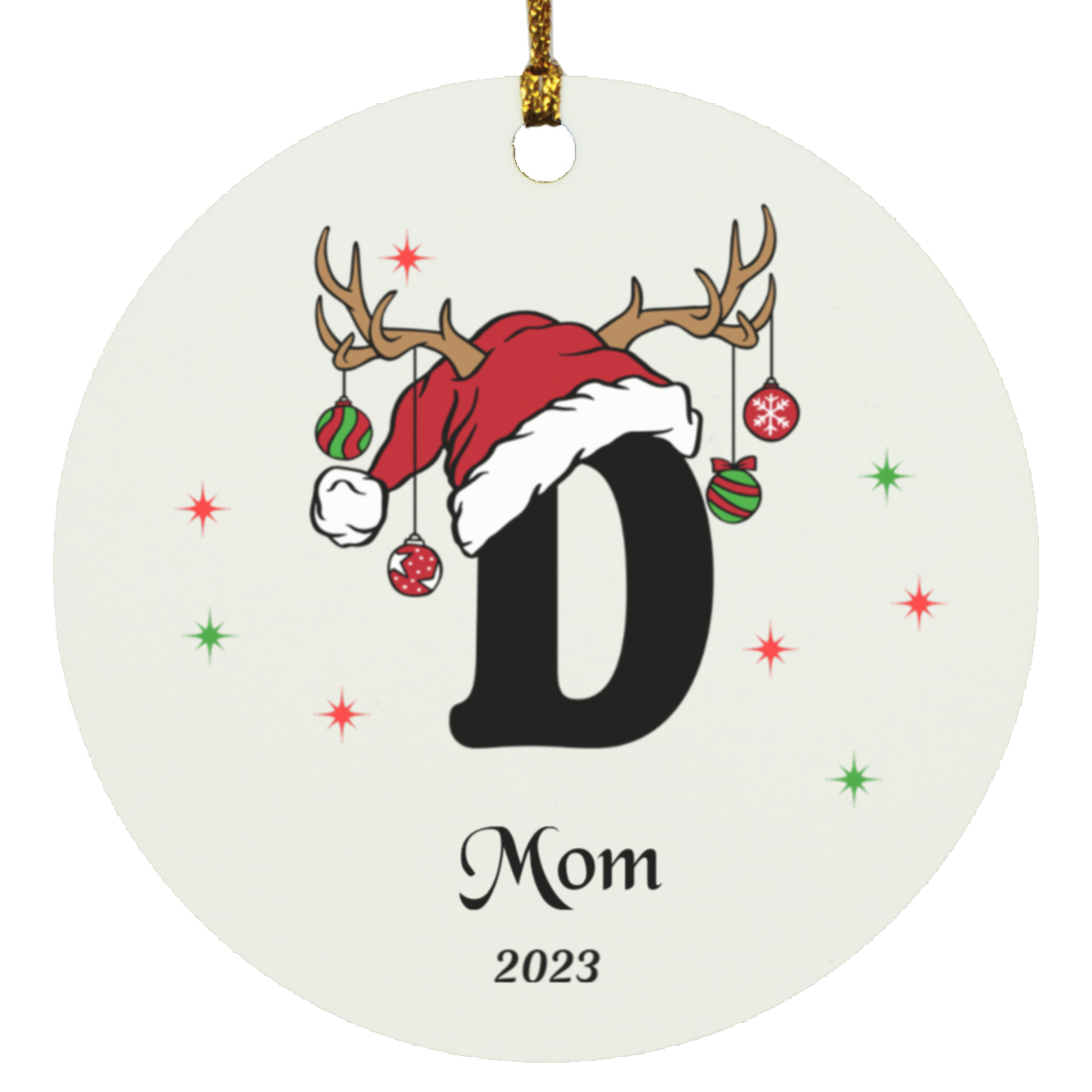 Initial Circle Ornament