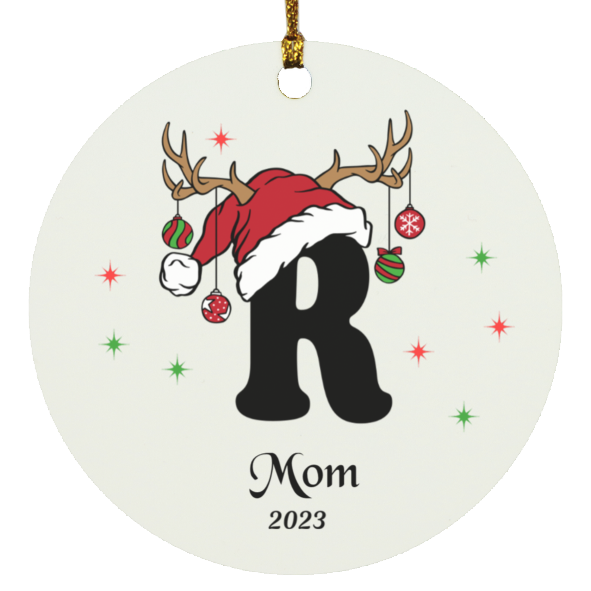 Initial Circle Ornament