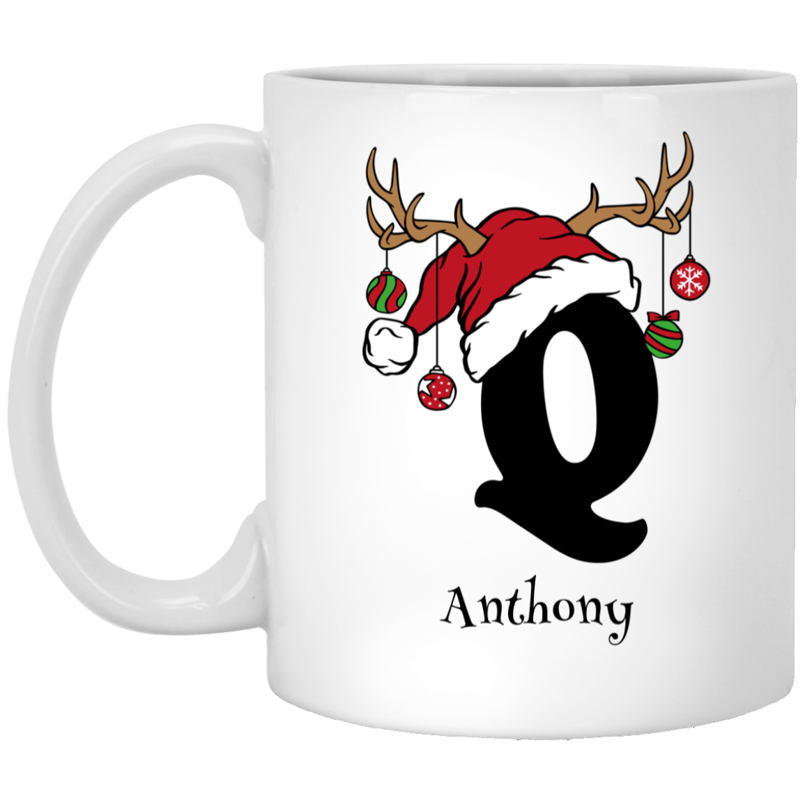Initial Christmas Mug 11oz White Mug