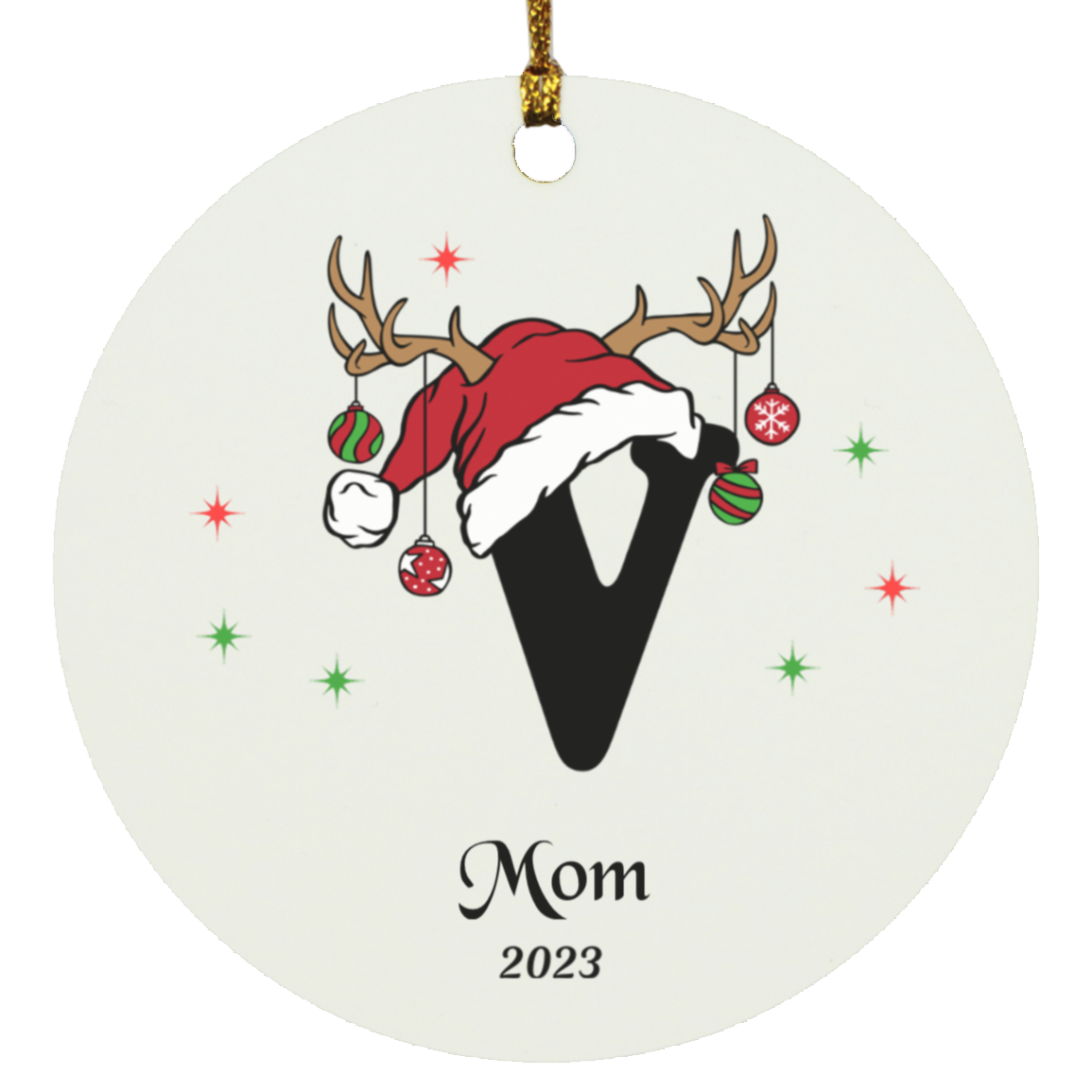 Initial Circle Ornament