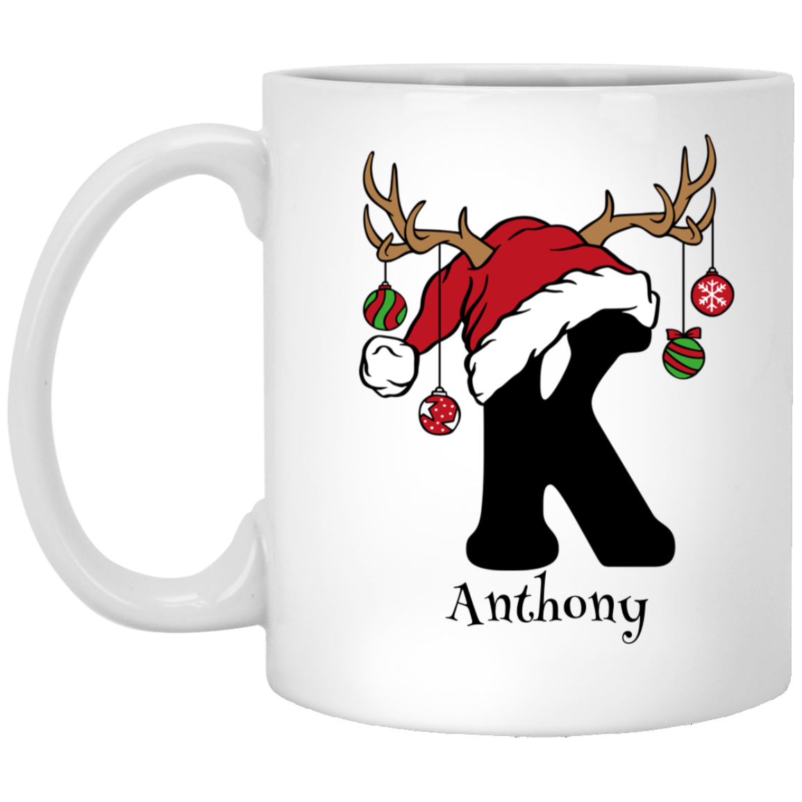 Initial Christmas Mug 11oz White Mug