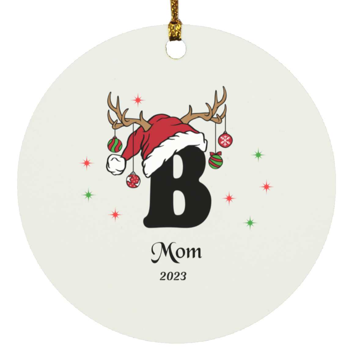 Initial Circle Ornament