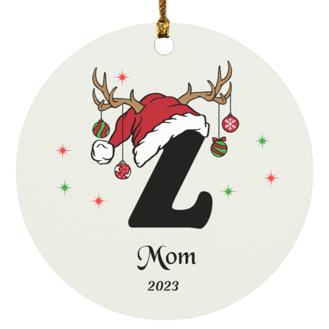 Initial Circle Ornament