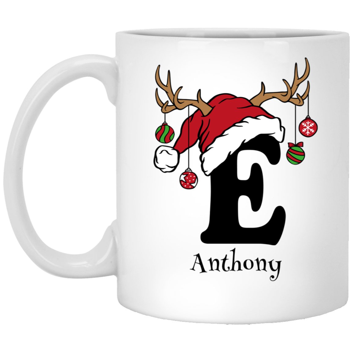 Initial Christmas Mug 11oz White Mug