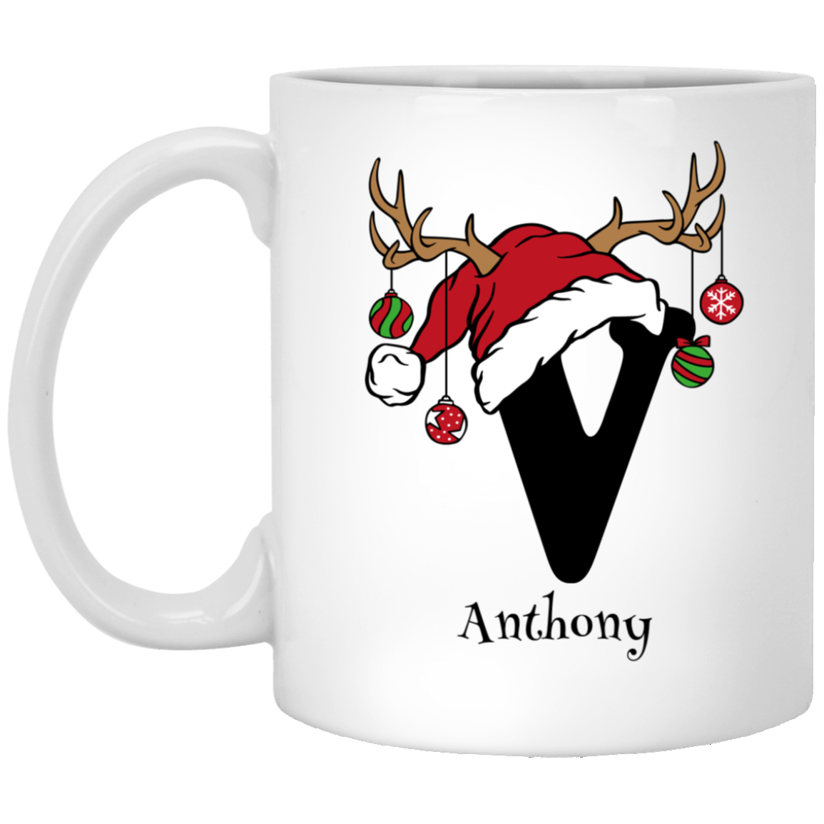 Initial Christmas Mug 11oz White Mug
