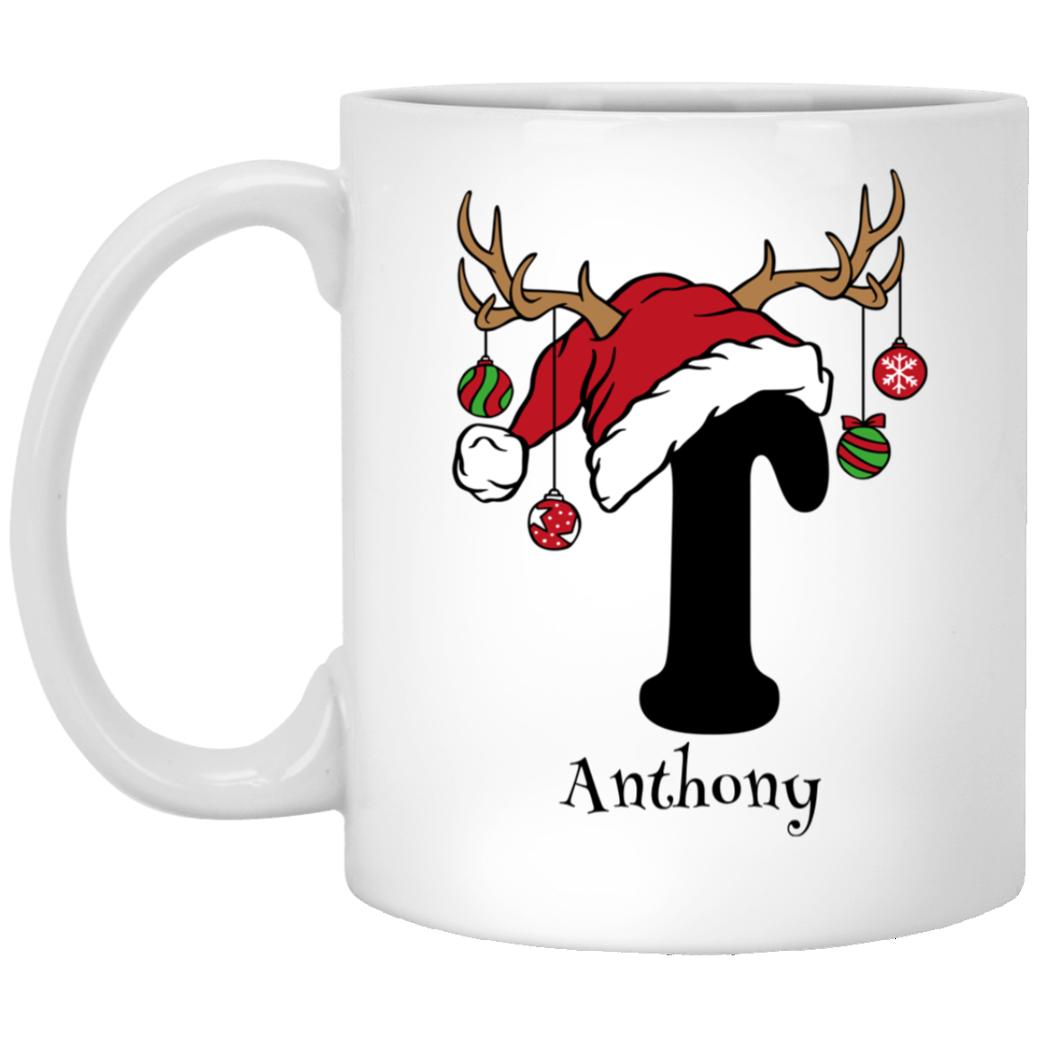 Initial Christmas Mug 11oz White Mug