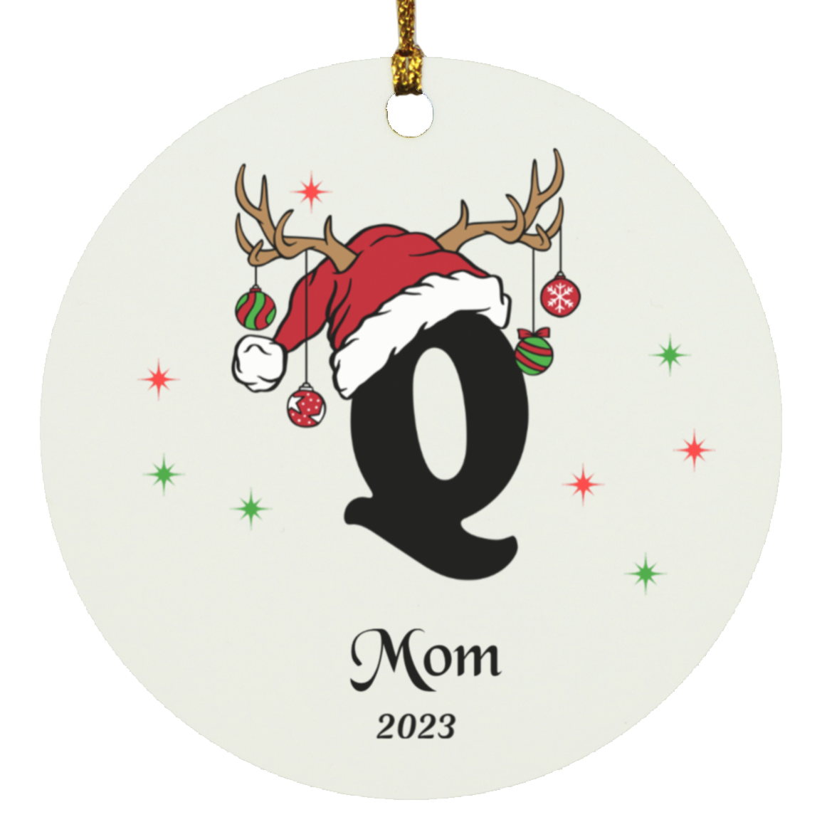Initial Circle Ornament
