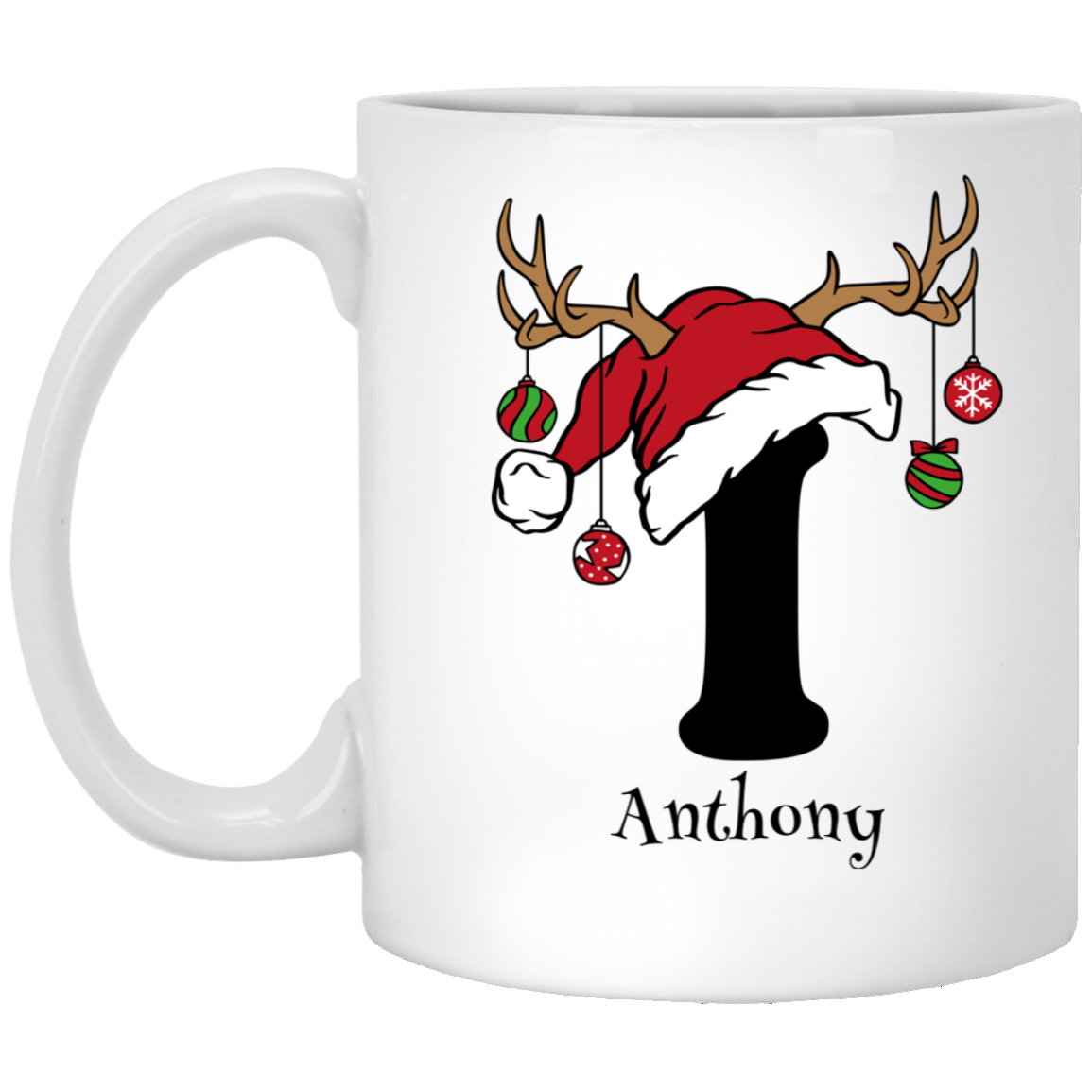 Initial Christmas Mug 11oz White Mug