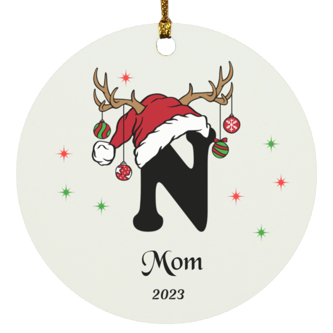 Initial Circle Ornament