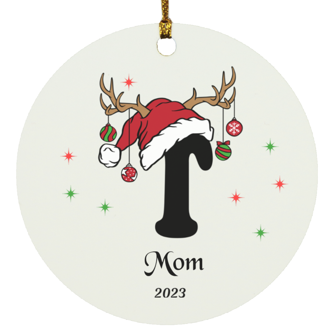 Initial Circle Ornament