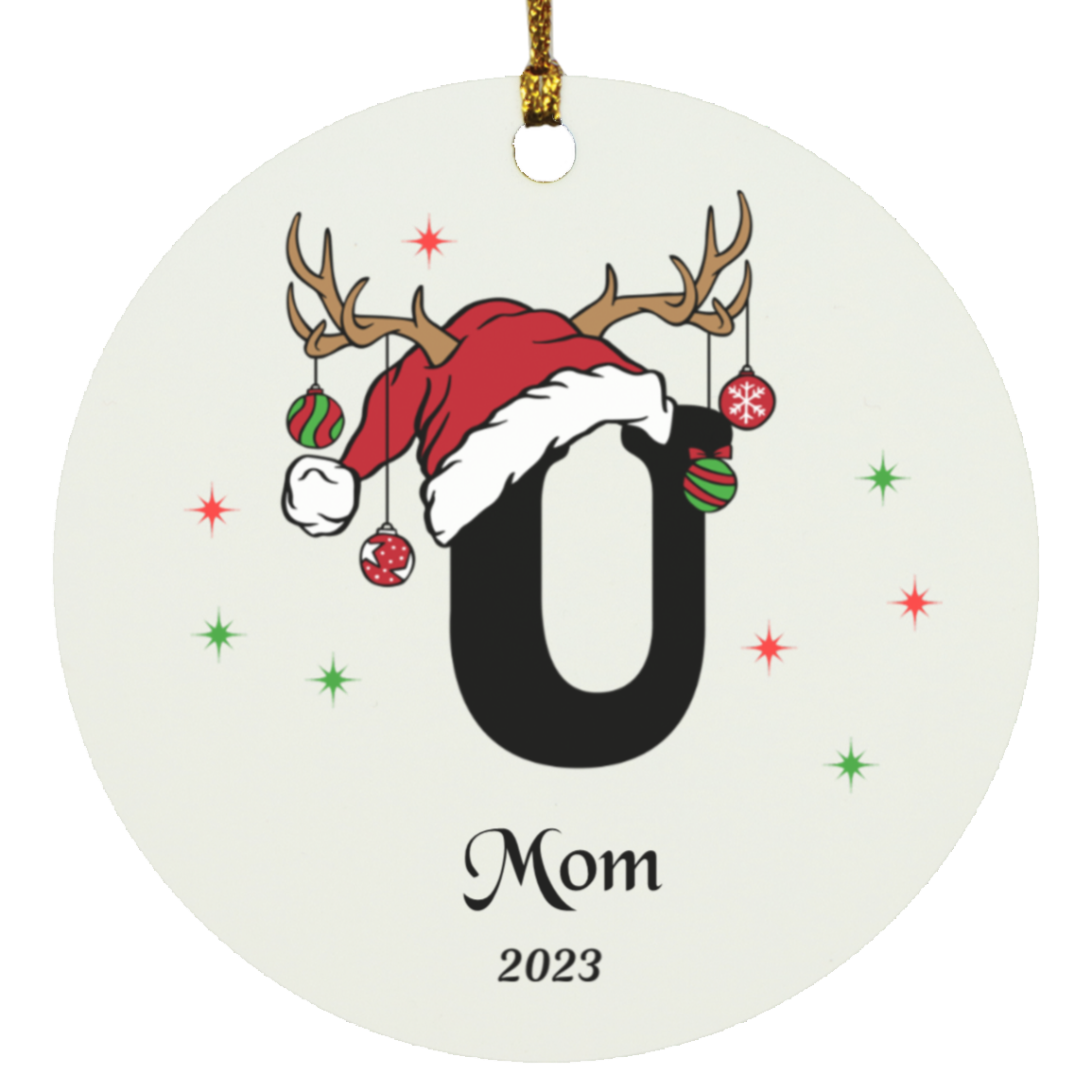 Initial Circle Ornament