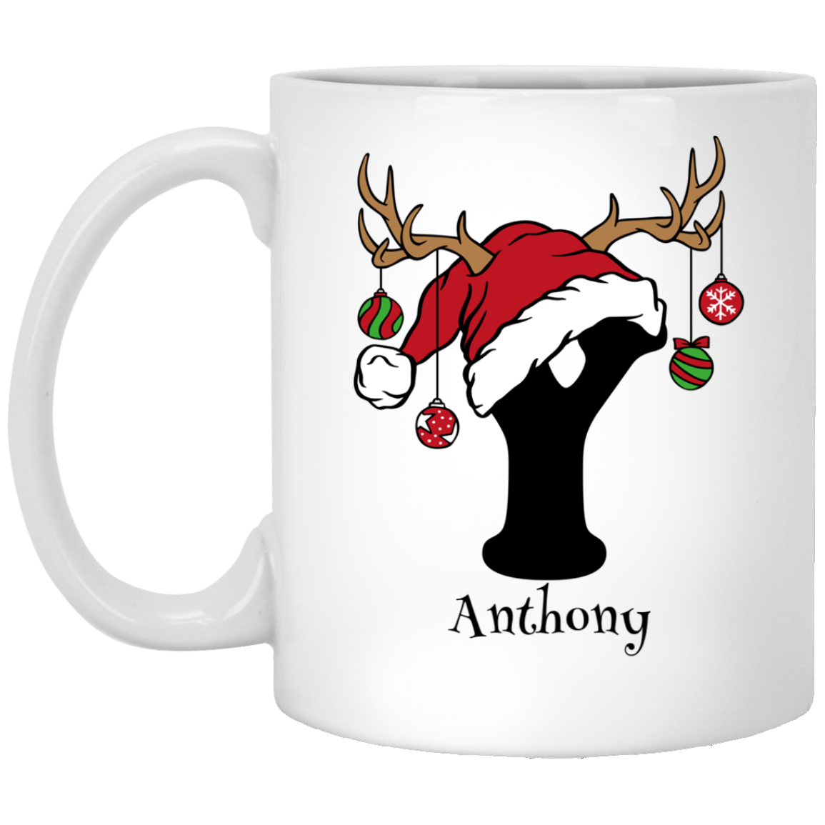 Initial Christmas Mug 11oz White Mug
