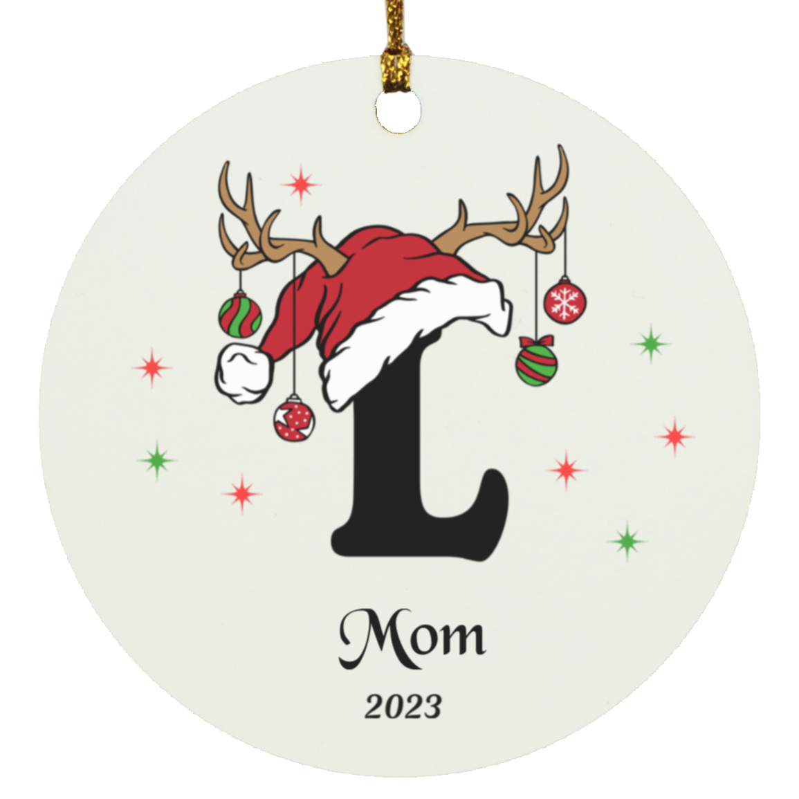 Initial Circle Ornament
