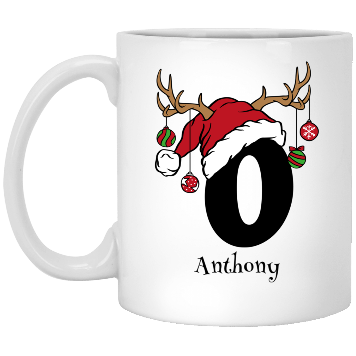 Initial Christmas Mug 11oz White Mug