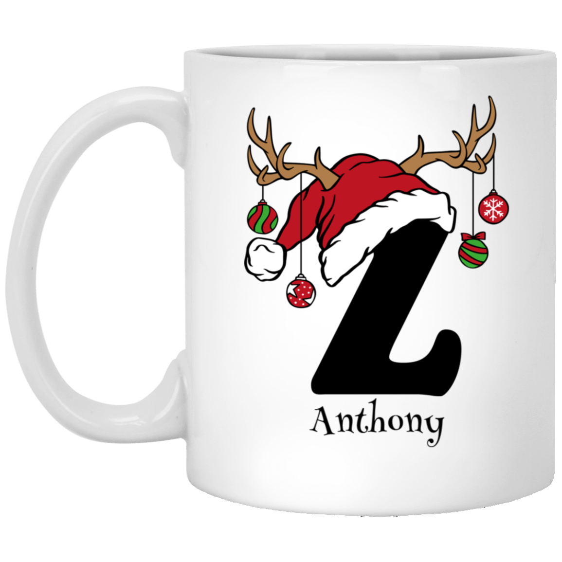 Initial Christmas Mug 11oz White Mug