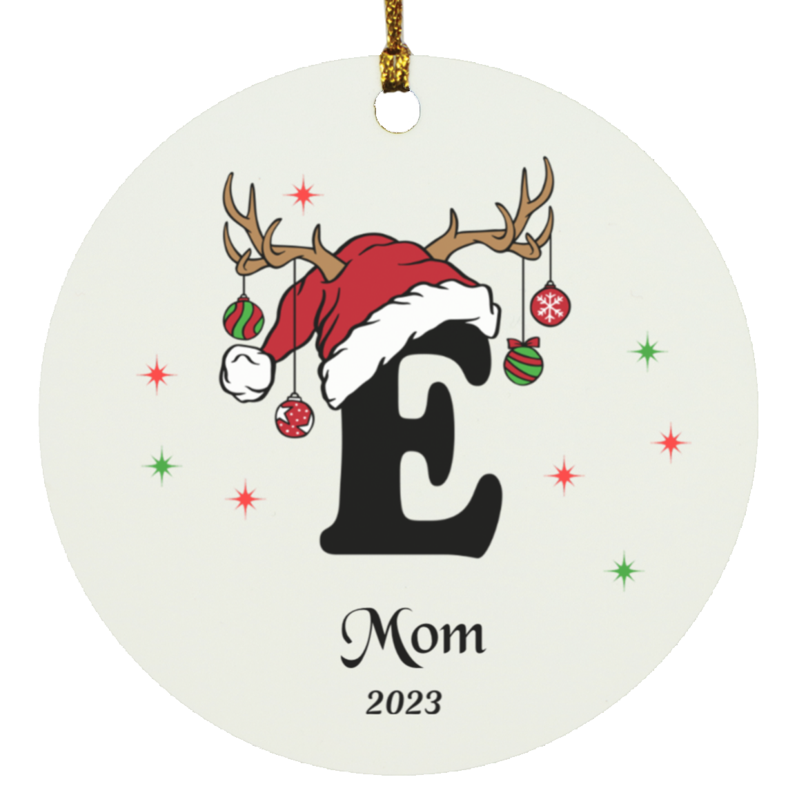 Initial Circle Ornament