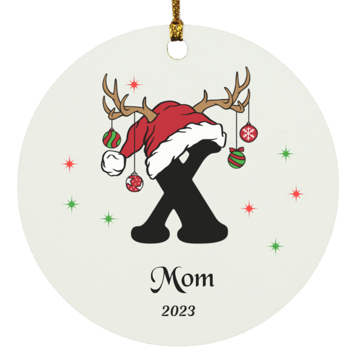 Initial Circle Ornament