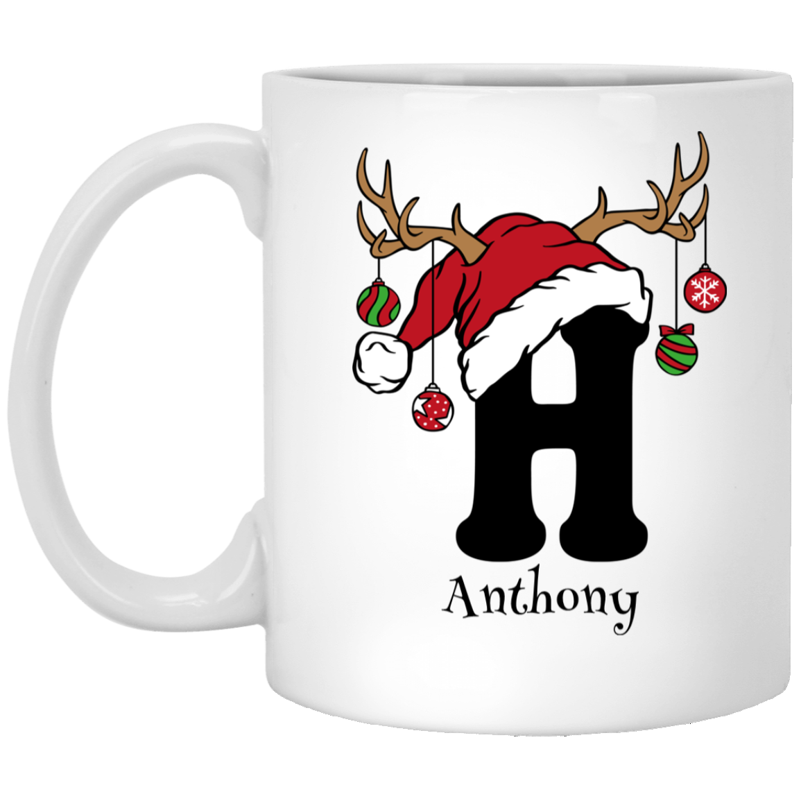 Initial Christmas Mug 11oz White Mug