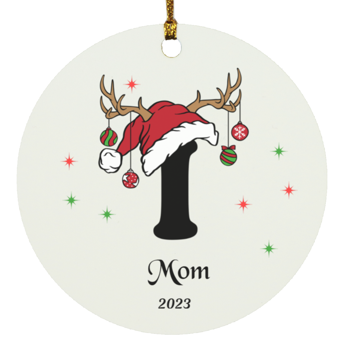 Initial Circle Ornament
