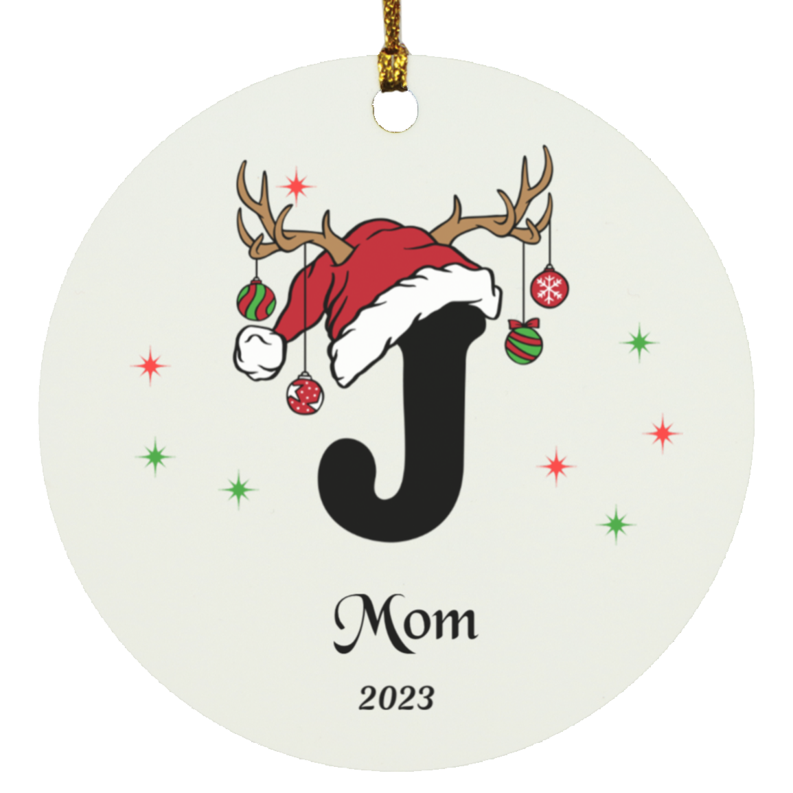 Initial Circle Ornament