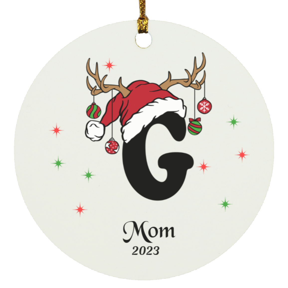 Initial Circle Ornament