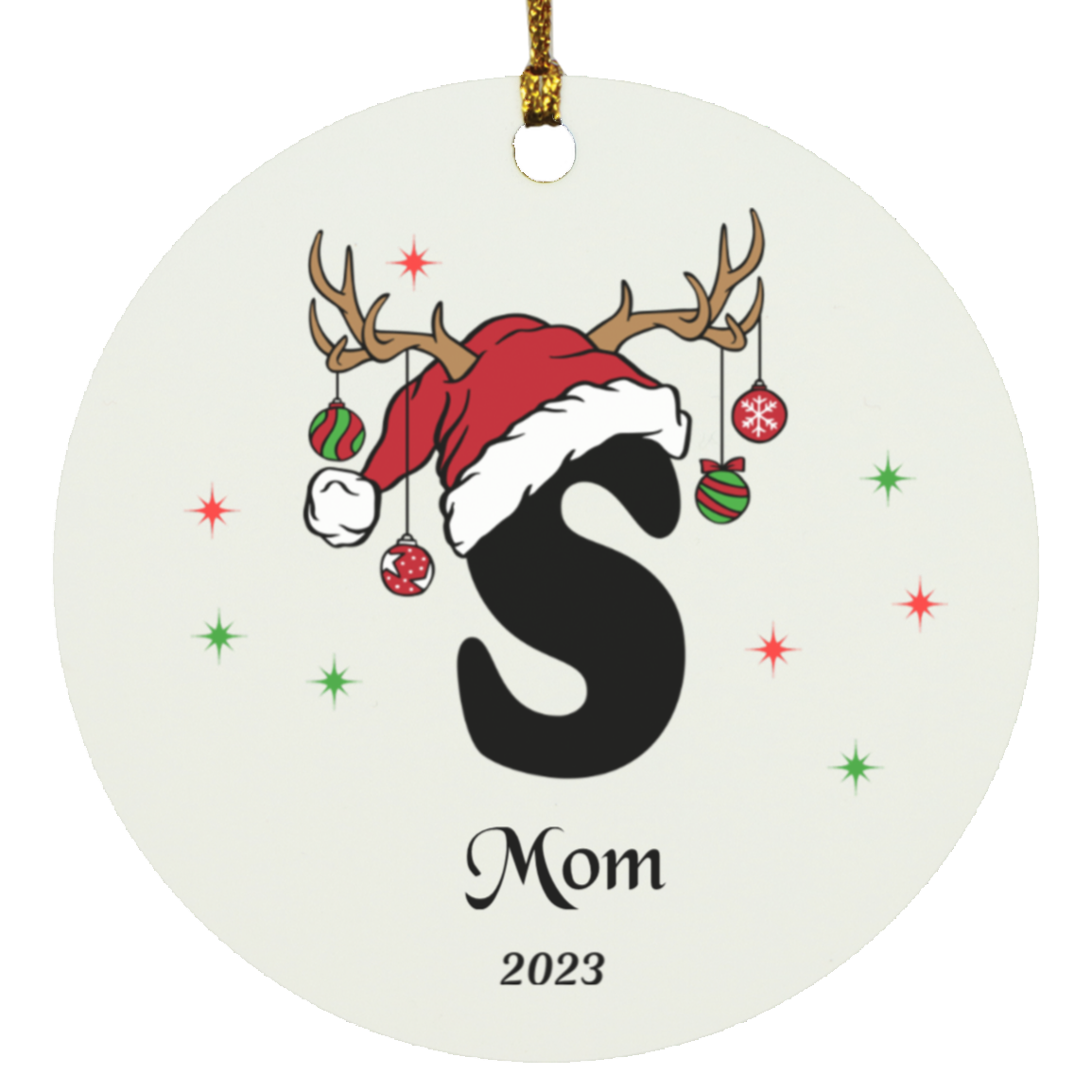 Initial Circle Ornament