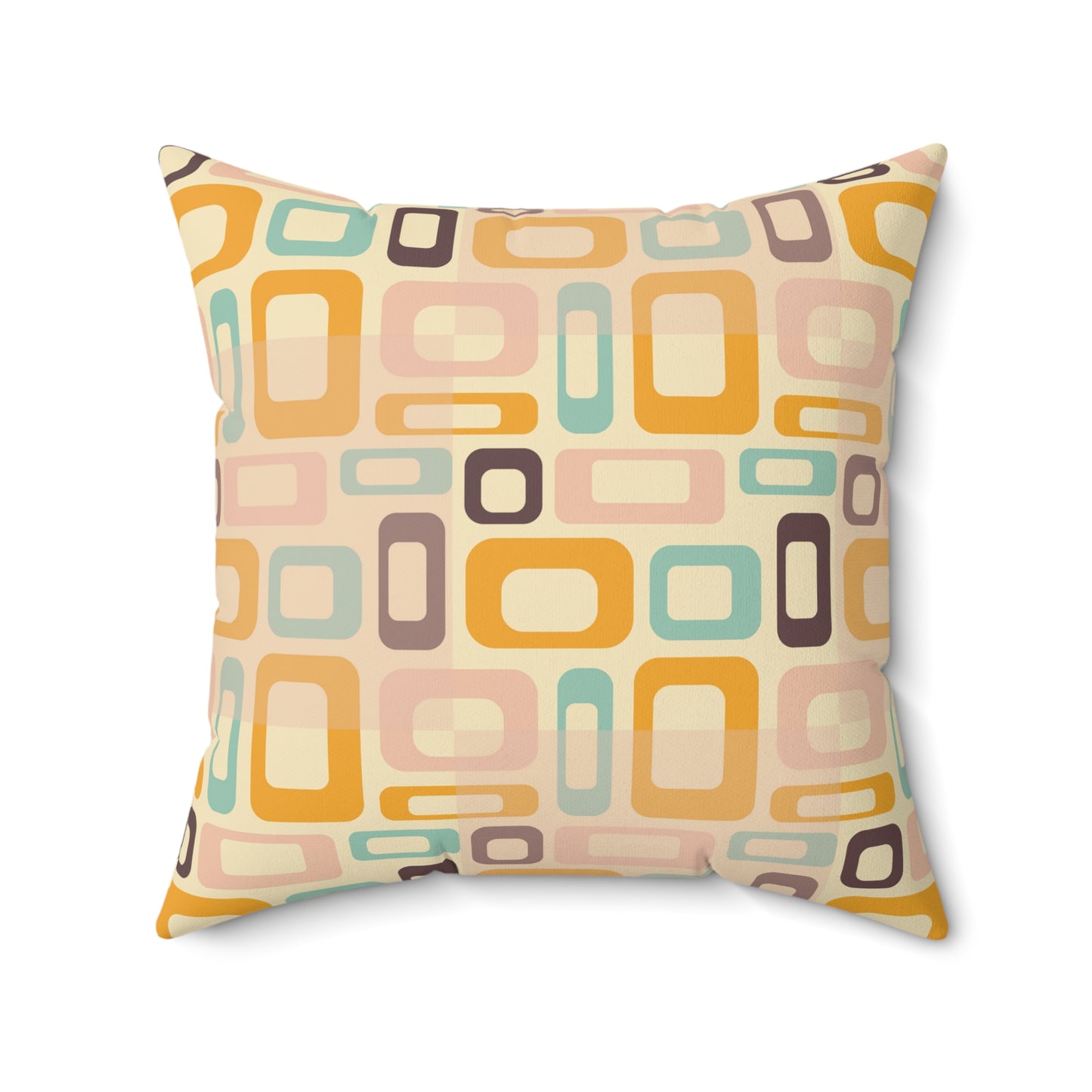 Retro Design Square Pillow, Groovy print throw pillows, Pillow with pillow cover
