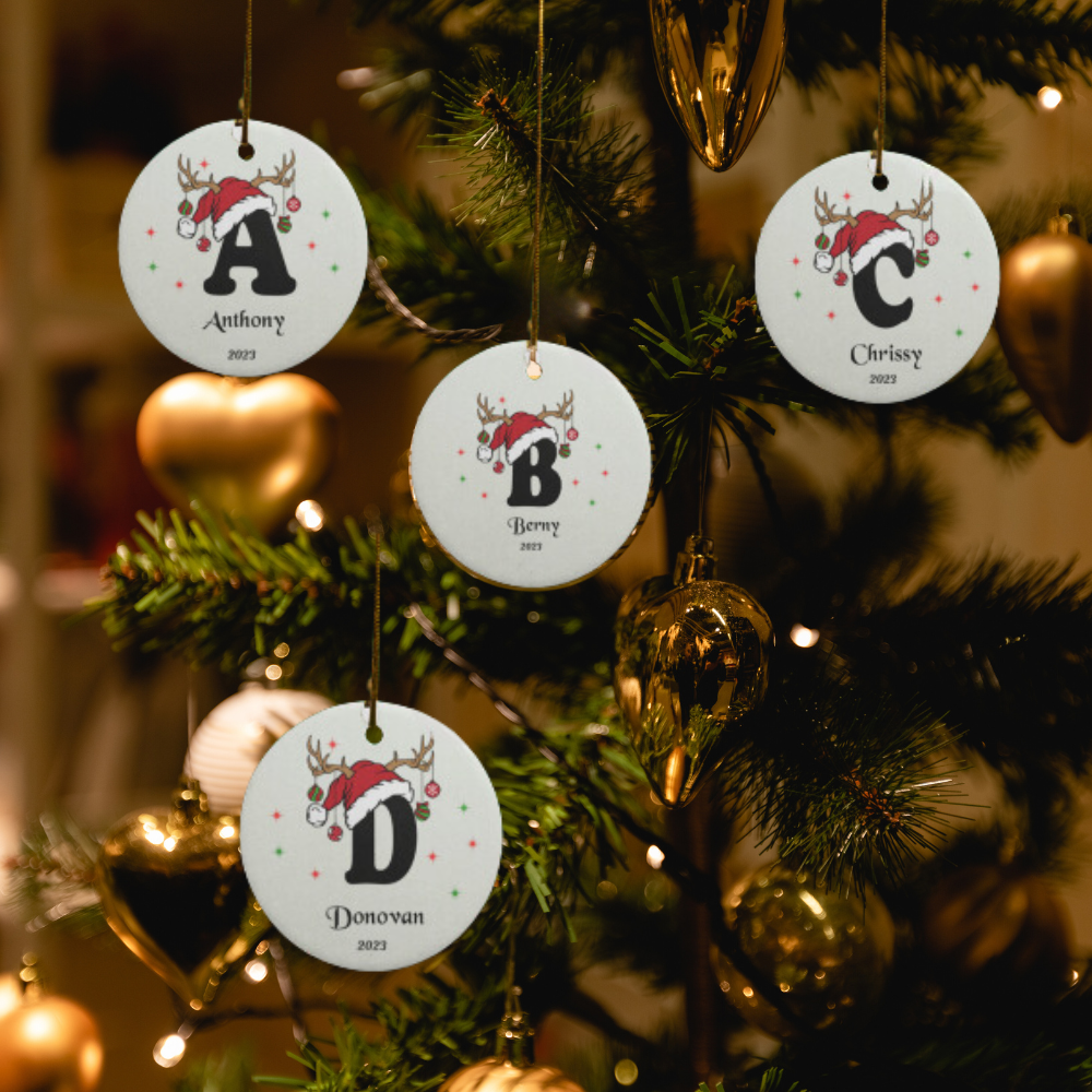 Initial Circle Ornament