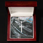DAD Steel Cross Necklace on Cuban Chain w/ MC