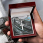 DAD Steel Cross Necklace on Cuban Chain w/ MC