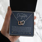 To my Daughter from Dad Interlocking Hearts Necklace