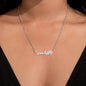 Dog Paw Prints on Heart Name Necklace