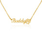 Dog Paw Name Necklace Happiest Days